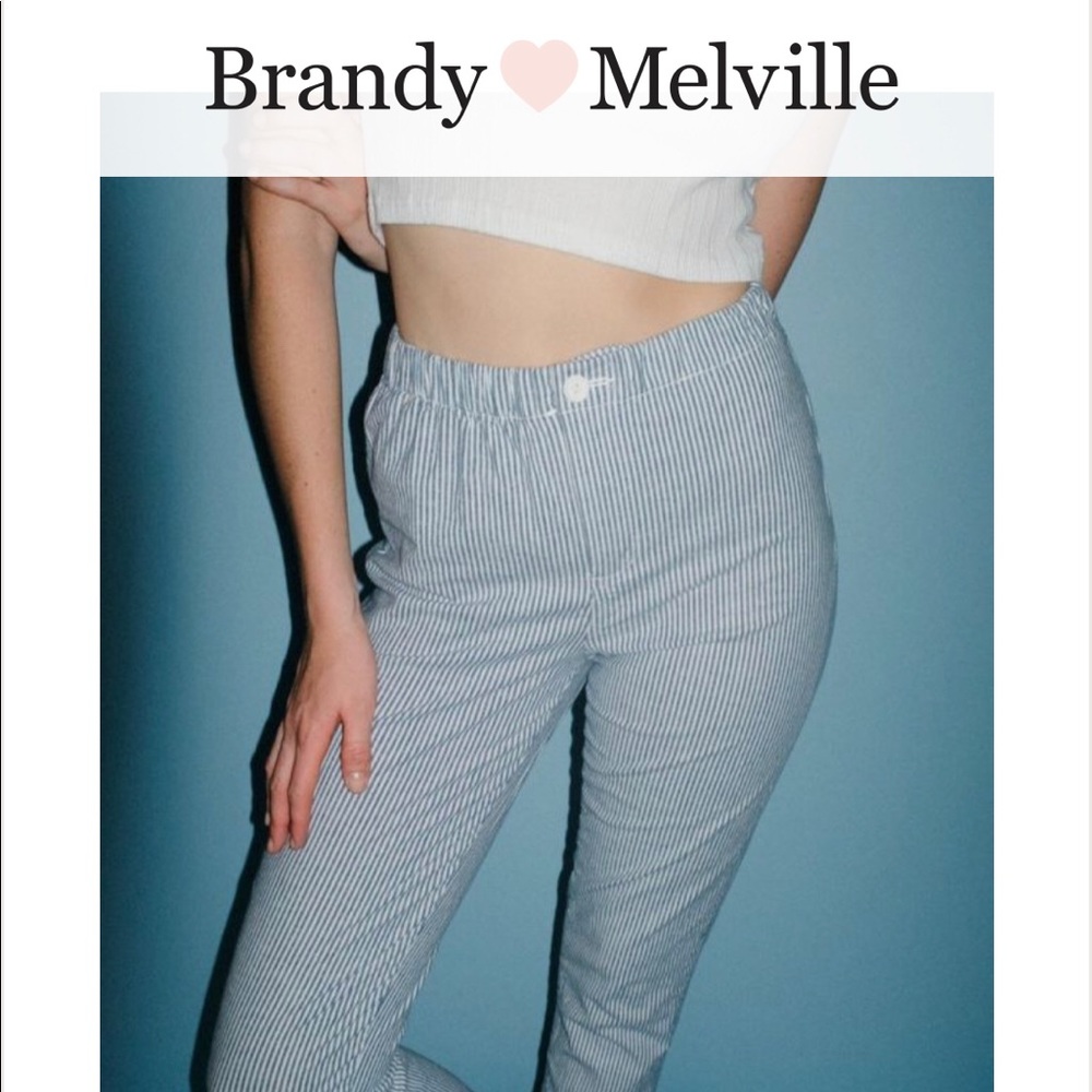 Brandy Melville High Rise Striped Pants